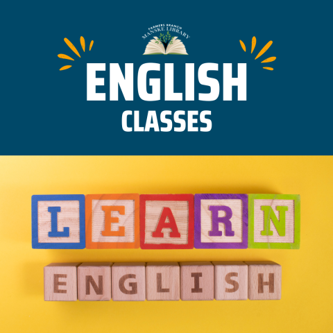 photo of letter blocks that spell "learn English"