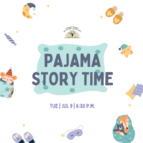 graphic of a pillow for PJ story time