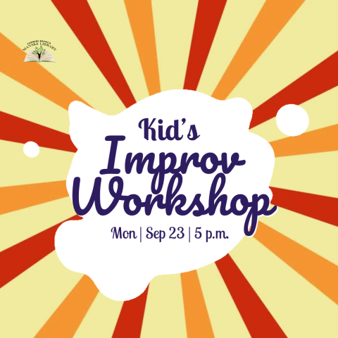 "Kid's Improv Workshop" on colorful background