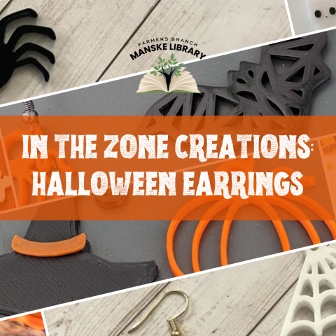 Images of themed earrings promoting In the Zone Creations: Halloween Earrings.