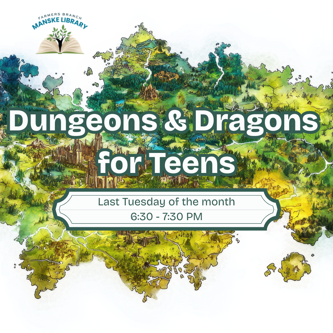 "Dungeons & Dragons for Teens" on a graphic of a topical map background